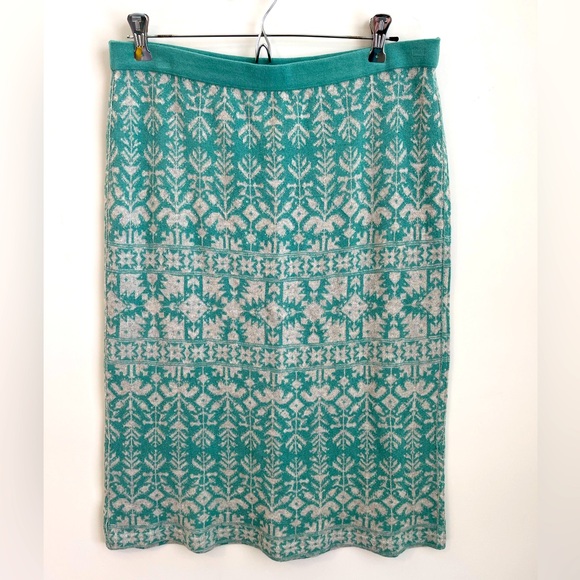 Peruvian Connection Pencil Skirt Size L Pima Cotton Knit Office Nordic Stretch - Picture 1 of 6